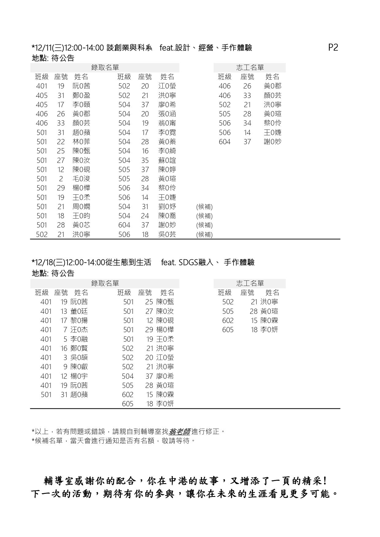 113-1職業達人與學習工作坊系列錄取名單及行前說明-page2