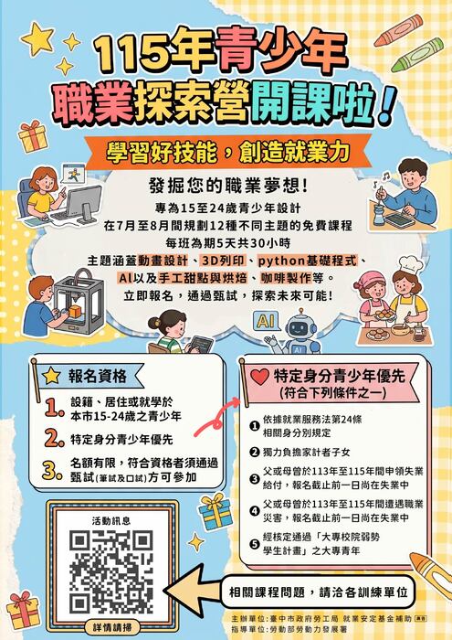 115年青少年職業探索營宣傳海報