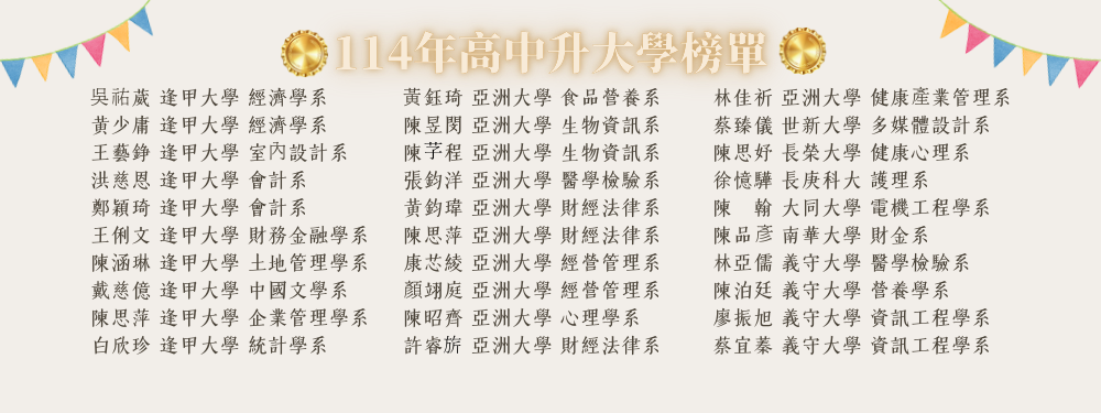 114年高中升大學榜單
