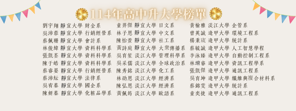 114年高中升大學榜單