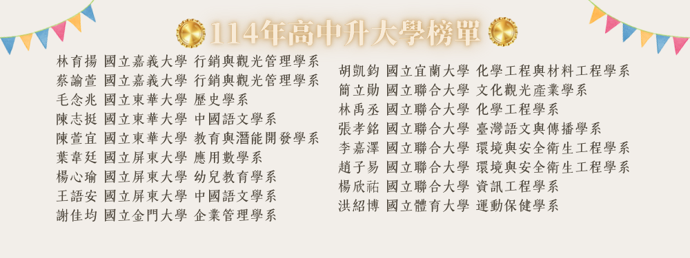 114年高中升大學榜單