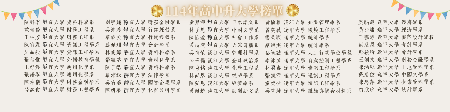 114年高中升大學榜單